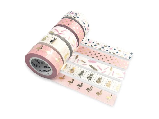 [90141826 755701] URSUS Washi Tape Tropic Gold/Rosa