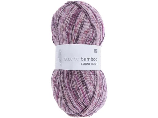 [90142051 1156809] Rico Design Wolle Bamboo für Socken 4-fädig, 100 g, Lila