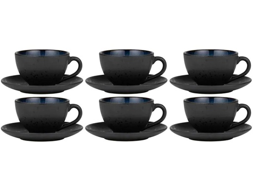 [90142375 1015200] Bitz Kaffeetasse 240 ml, 6 Stück, Schwarz/Dunkelblau