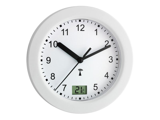 [90142605 1093691] TFA Dostmann Funkuhr mit Temperaturanzeige Weiss