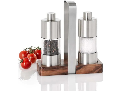 [90142691 783854] AdHoc Salz- und Pfeffermühle MENAGE Classic 2 Stück, 13 cm, Silber