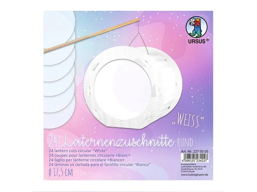 [90142782 1109727] URSUS Laternen-Rohlinge Zuschnitte Uni 17.5 cm, 24 Stück
