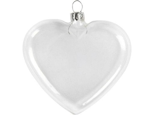 [90142832 797451] Creativ Company Glaskugeln 7.8 x 9 cm Herz, 6 Stück