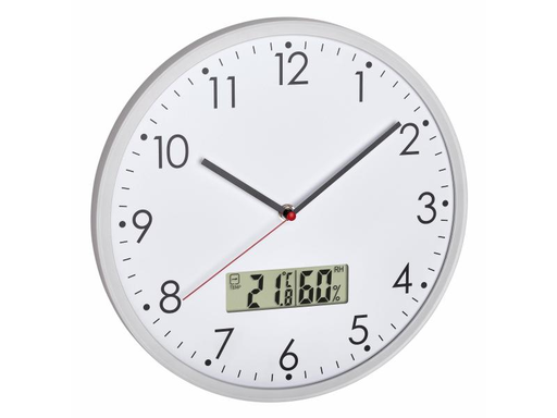 [90014333 995511] TFA Dostmann Wanduhr Ø 30.2 cm, Weiss