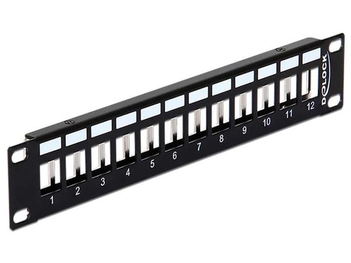 [90143909 543396] Delock Patchpanel 12 Port, Keystone 10 Rack
