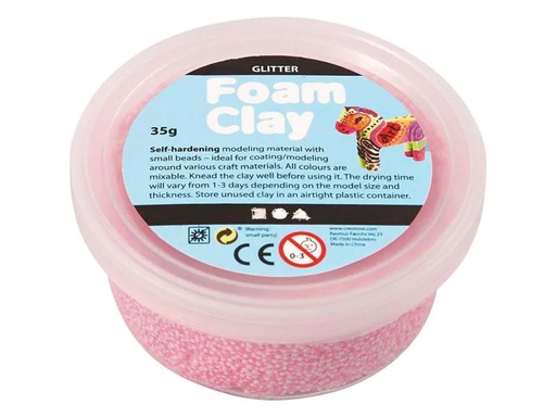 [90144417 828547] Creativ Company Modelliermasse Foam Clay 35 g Glitzer Rosa