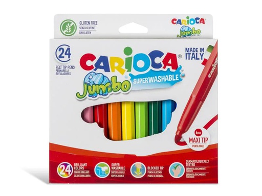 [90014421 722666] Carioca Jumbo Box 24 Stück, Mehrfarbig
