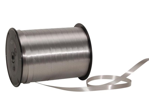 [90144902 1122453] Spyk Geschenkband Poly Glatt 7 mm x 500 m, Silber