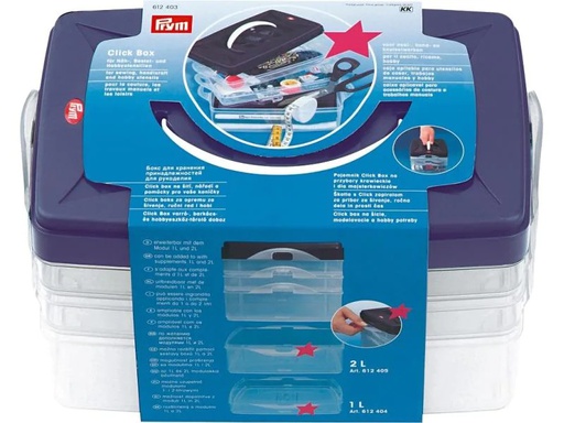 [90145026 1088131] Prym Aufbewahrungsbox Click, 24 x 16.5 x 14 cm, Basismodell
