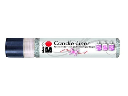 [90145282 648247] Marabu Kerzenmalfarbe Candle-Liner Glitter 25 ml, Silber