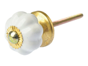 Tranquillo Möbelgriff handgemacht, Ø 3 cm, Weiss/Gold