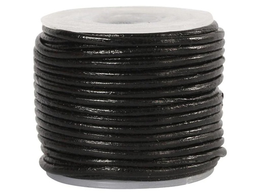 [90145926 872614] Creativ Company Lederband 1 mm, Schwarz, 10 m