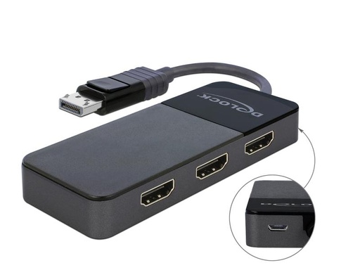 [90014597 1142920] Delock 3-Port Signalsplitter DisplayPort - 3x HDMI