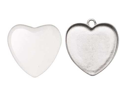 [90146319 981775] Glorex Anhänger Cabochon Herz, 25 x 27 mm