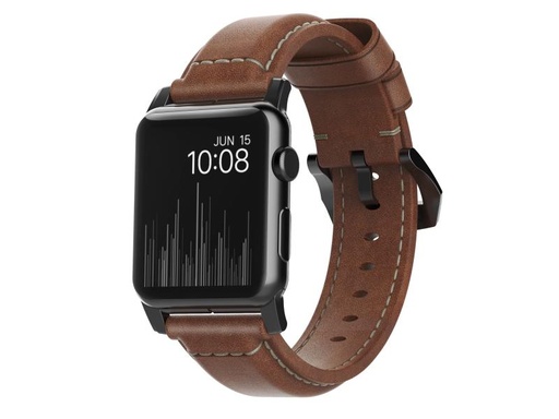 [90146519 766985] Nomad Lederarmband Traditional Strap Apple Watch Braun/Schwarz