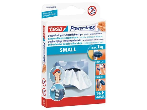 [90014640 338997] tesa Selbstklebestrip Powerstrips 14 Stück, Weiss, 1 kg