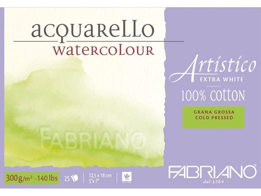 [90146825 1116208] Fabriano Aquarellblock Artistico Extra White 12.5 x 18 cm, Rau