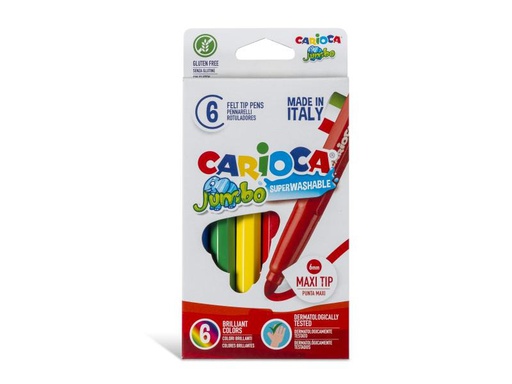 [90147406 722664] Carioca Jumbo Box E-6 6 Stück, Mehrfarbig