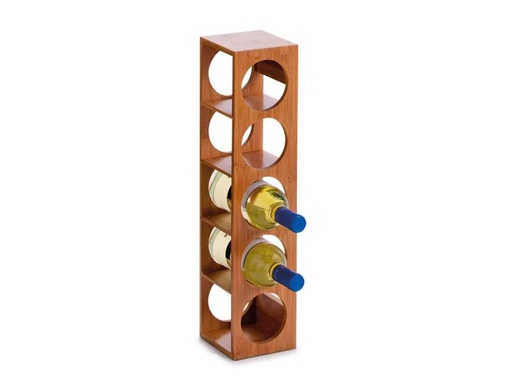 [90147450 588466] Zeller Present Weinregal Stapelbar für 5 Flaschen, Braun