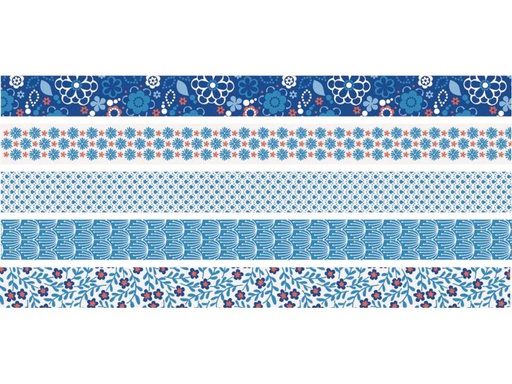 [90147545 665418] Heyda Washi Tape Blumen mini Blau