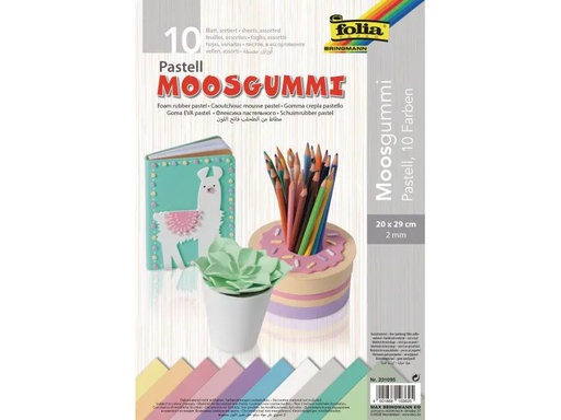 [90147775 1043919] Folia Moosgummi-Set 10 Stück, Mehrfarbig