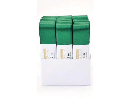 [90147810 640951] GOLDINA Satinband 25 mm x 3 m, Dunkelgrün, 1 Stück