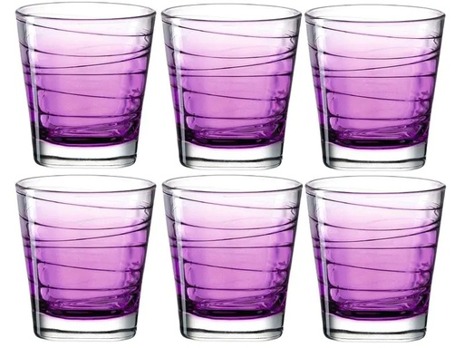 [90147880 1204330] Leonardo Trinkglas Vario Struttura 250 ml, 6 Stück, Violett