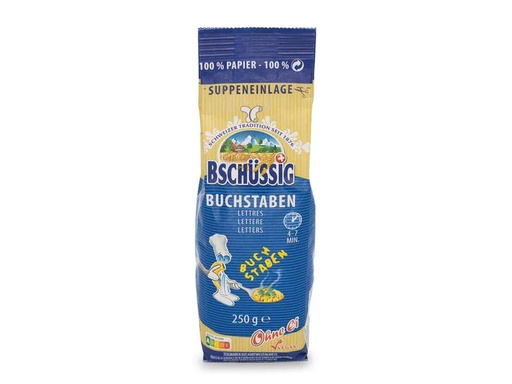 [90147989 808403] Bschüssig Teigwaren Napoli Vegan Buchstaben 250 g