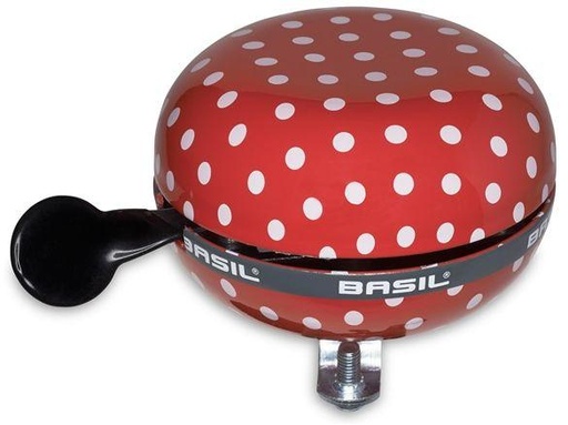 [90148111 1190501] BASIL Fahrradklingel Big Bell Polkadot, Rot/Weiss
