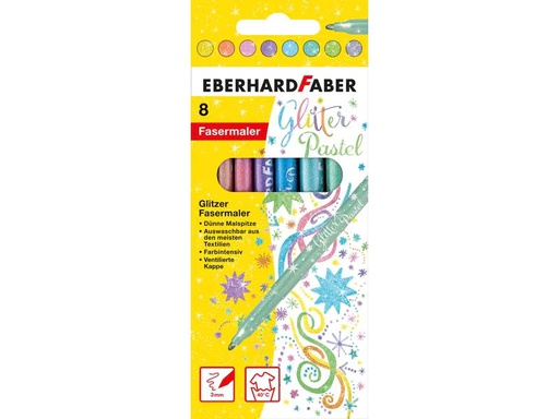 [90148291 1102067] Eberhard Faber Filzstift Glitter, Pastell 8er