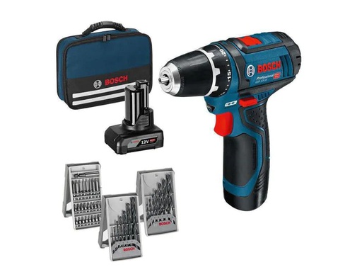 [90148508 880831] Bosch Professional Akku-Bohrschrauber GSR 12 V-15 Kit 1x 4.0 Ah + 1x 2.0 Ah