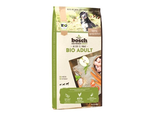 [90148909 1136105] Bosch Tiernahrung Trockenfutter Bio Adult Huhn &amp; Apfel, 11.5 kg