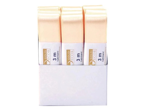 [90014892 640938] GOLDINA Satinband 25 mm x 3 m, Beige, 1 Stück