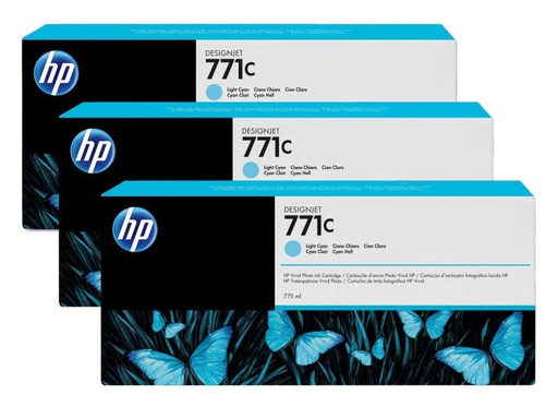 [90149228 887464] HP Tinte Nr. 771C (B6Y36A) Light Cyan (3er-Pack)