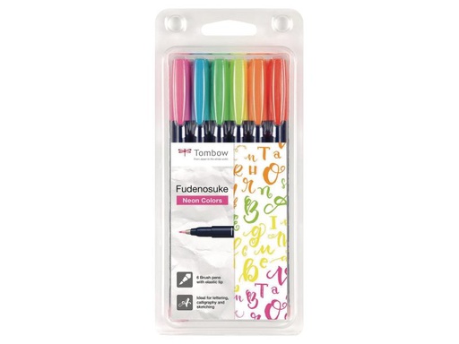 [90149897 991007] Tombow Fineliner Fudenosuke NEON 6er Set
