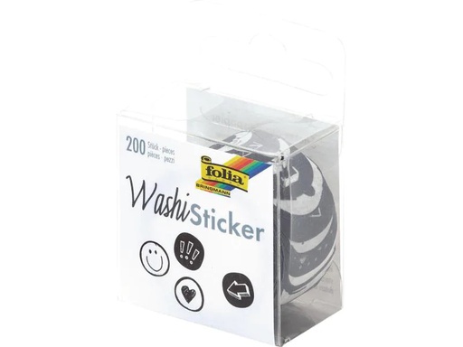 [90150394 982419] Folia Sticker auf Rolle Washi Doodle 200 Stück