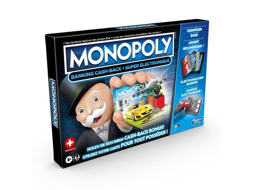 [90015050 1079910] Hasbro Gaming Familienspiel Monopoly Banking: Cash-Back DE / FR / IT