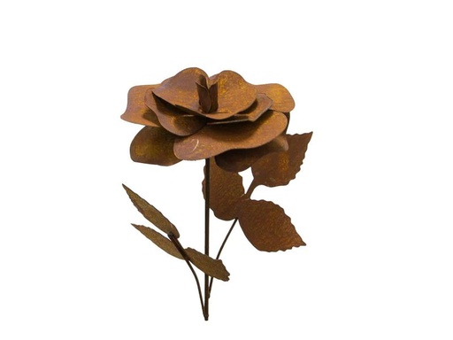 [90150848 1172716] Ambiance Gartenstecker Rose mit Blättern, 85 cm