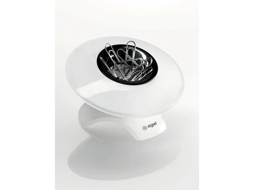 [90151343 351140] Sigel Büroklammerspender Eyestyle Weiss/Schwarz