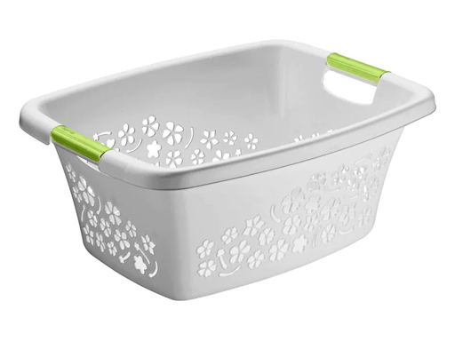 [90152246 515324] Rotho Wäschekorb  Flowers Hellgrau, 25 l