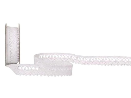 [90152424 1122569] Spyk Spitzenband Cubino Spitzen 14 mm x 2 m, Weiss