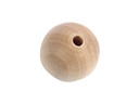 Rico Design Holzperlen Gebohrt  20 mm Nature, 16 Stück