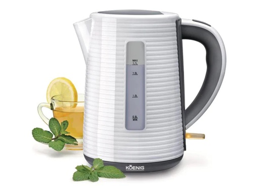 [90153014 556014] Koenig Wasserkocher Stripes 1.7 l, Anthrazit/Weiss