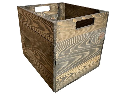 [90153094 1162304] Holz Zollhaus Aufbewahrungskiste Vintage 33 x 38 cm, Dunkelbraun