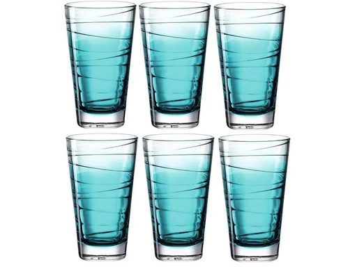 [90153498 1204319] Leonardo Trinkglas Vario Struttura 280 ml, 6 Stück, Türkis