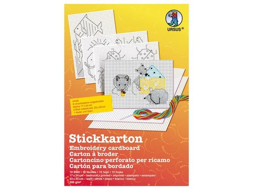 [90153572 837581] URSUS Stickkarton 17 x 24 cm 10 Blatt