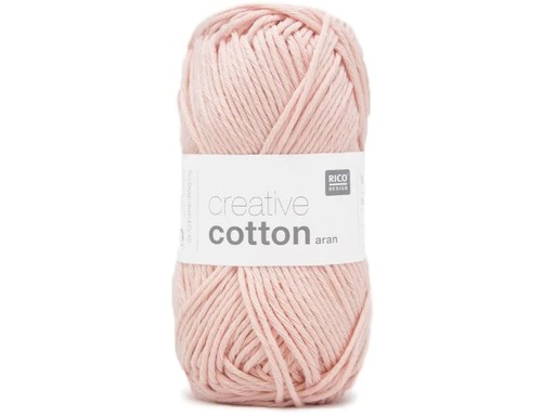 [90015495 1156766] Rico Design Wolle Creative Cotton Aran 50 g, Pastellrosa