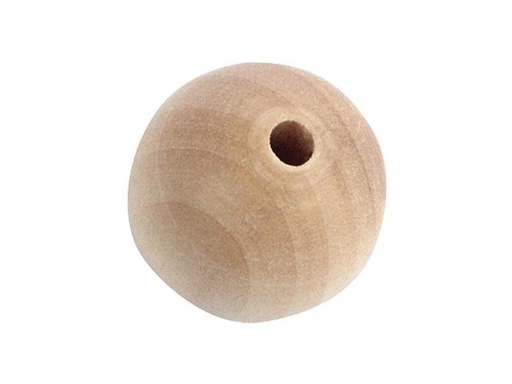 [90155285 1192987] Rico Design Holzperlen Gebohrt 45 mm Nature, 4 Stück