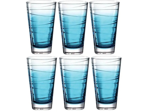 [90155432 1204318] Leonardo Trinkglas Vario Struttura 280 ml, 6 Stück, Blau