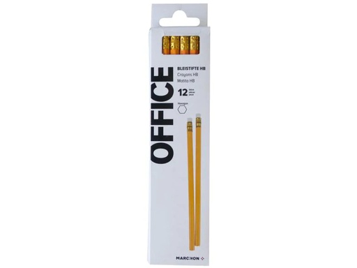 [90155435 879927] Office Bleistift HB, Gelb, 12 Stück